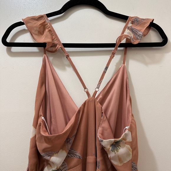 Lulus Floral Sleeveless Wrap Maxi Dress Size M Boho Romantic Sundress Wedding - Picture 11 of 13